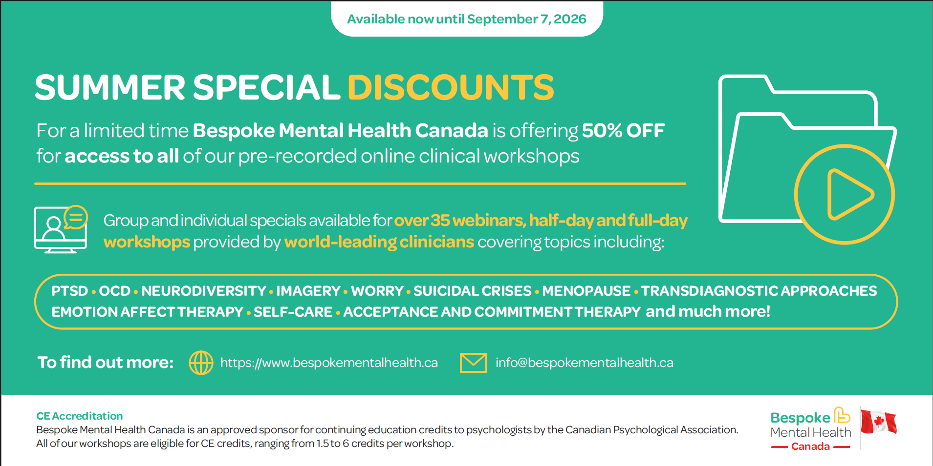 Bespoke Mental Health Canada Summer Specials